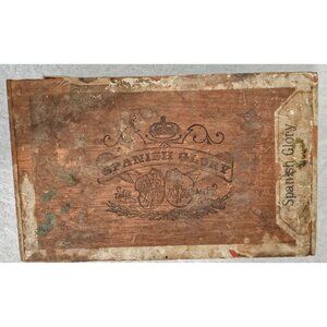 Vintage Spanish Glory Wooden Cigar Box Regalia Perfectos